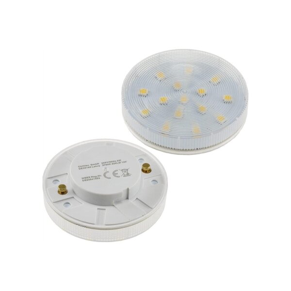 LED Leuchtmittel GX53 "XH 25" warmweiß 3W, 290lm, Ø75x25mm, 120°, 3000k