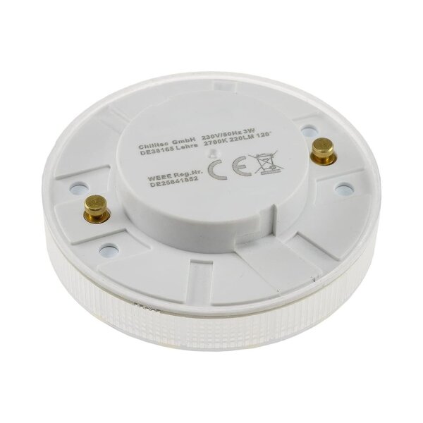 LED Leuchtmittel GX53 "XH 25" warmweiß 3W, 290lm, Ø75x25mm, 120°, 3000k