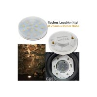 LED Leuchtmittel GX53 "XH 25" warmweiß 3W, 290lm, Ø75x25mm, 120°, 3000k