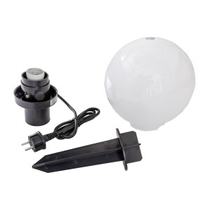 Garten-Kugelleuchte CT-GL20cm – Ø 20 cm, E27, IP44, mit Erdspieß & 1,5 m Kabel