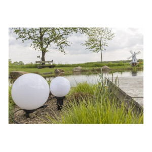 Garten-Kugelleuchte CT-GL20cm – Ø 20 cm, E27, IP44, mit Erdspieß & 1,5 m Kabel