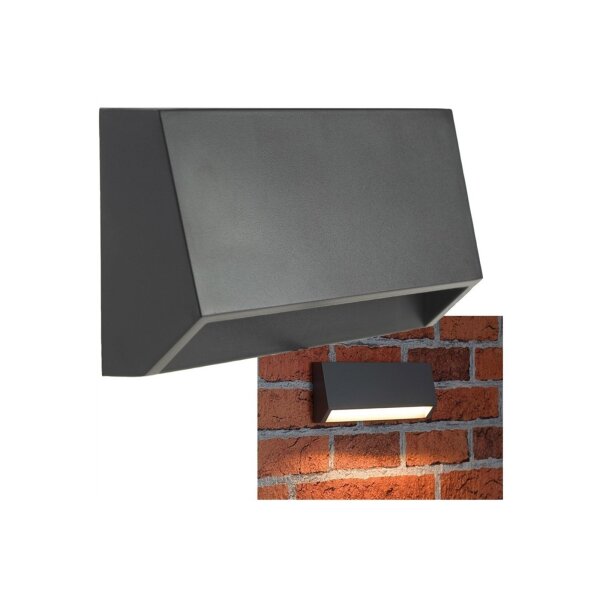 LED Wandleuchte KWL-158 – 3W, 172?Lumen, IP65, warmweiß, anthrazit, 230V