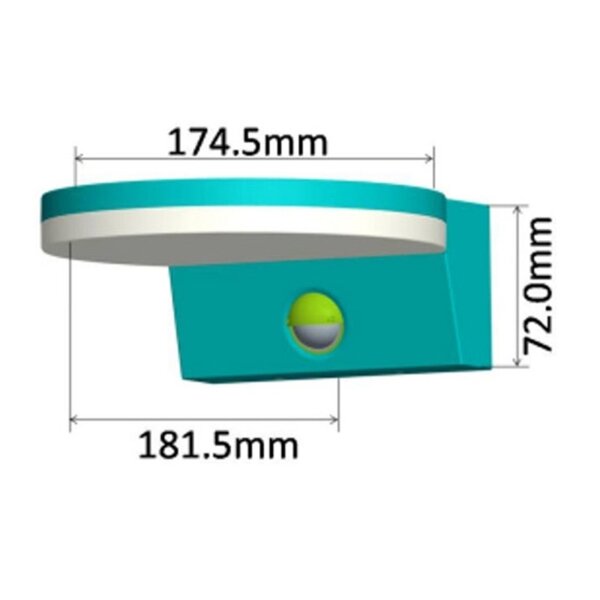 LED Wandleuchte TORTUGUERO – 15W, 1569?Lumen, IP65, PIR-Sensor 140°, 4000K neutralweiß