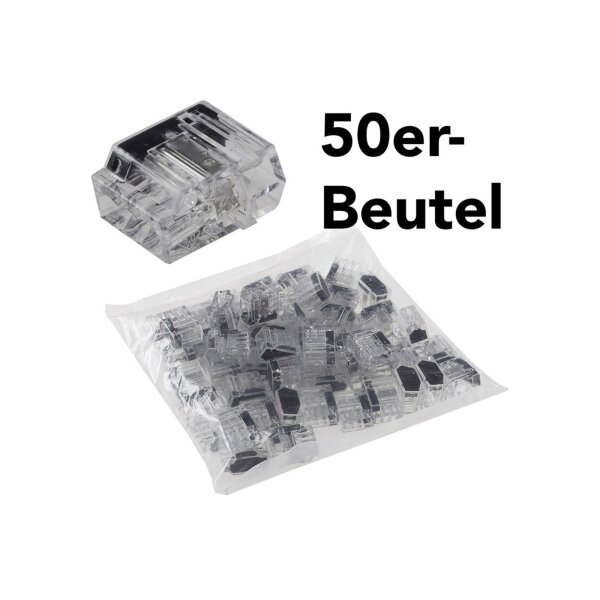 Steckbare Dosenklemmen, 50er Pack 1-polig, 3 Klemmstellen, 1-2,5mm²