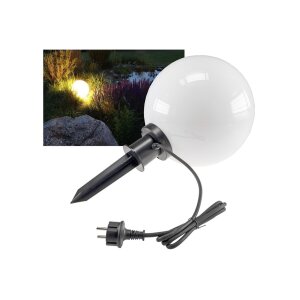 Gartenkugelleuchte 30?cm Ø weiß – E27,...