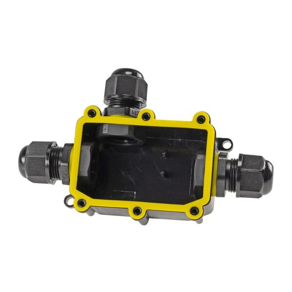 Abzweigdose IP66 Wasserdicht 3-fach Kabelverbinder Box für Aussen Verbindungsdose Erdkabel Schwarz elektrischer Außen-Verteilerdose