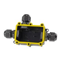 Abzweigdose IP66 Wasserdicht 3-fach Kabelverbinder Box für Aussen Verbindungsdose Erdkabel Schwarz elektrischer Außen-Verteilerdose