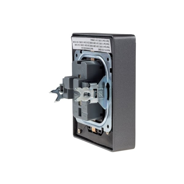 MILOS Schutzkontakt-Steckdose 2-fach 250V~/ 16A, 1x UP, USB A+C/PD, anthrazit