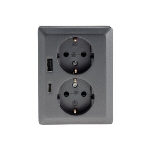MILOS Schutzkontakt-Steckdose 2-fach 250V~/ 16A, 1x UP,...
