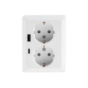 MILOS Schutzkontakt-Steckdose 2-fach 250V~/ 16A, 1x UP,...