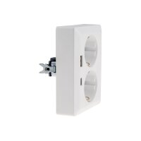 MILOS Schutzkontakt-Steckdose 2-fach 250V~/ 16A, 1x UP, USB A+C/PD, weiß matt