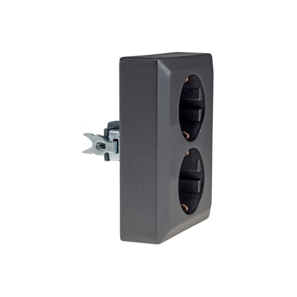 MILOS Schutzkontakt-Steckdose 2-fach 250V~/ 16A, 1x UP, anthrazit