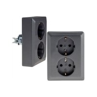 MILOS Schutzkontakt-Steckdose 2-fach 250V~/ 16A, 1x UP, anthrazit