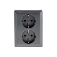 MILOS Schutzkontakt-Steckdose 2-fach 250V~/ 16A, 1x UP, anthrazit