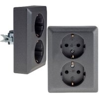 MILOS Schutzkontakt-Steckdose 2-fach 250V~/ 16A, 1x UP, anthrazit