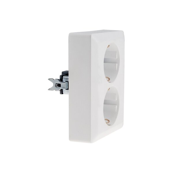 MILOS Schutzkontakt-Steckdose 2-fach 250V~/ 16A, 1x UP, weiß matt