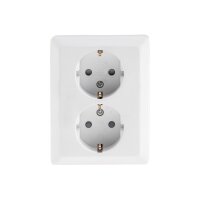 MILOS Schutzkontakt-Steckdose 2-fach 250V~/ 16A, 1x UP, weiß matt