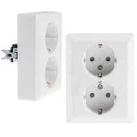 MILOS Schutzkontakt-Steckdose 2-fach 250V~/ 16A, 1x UP, weiß matt