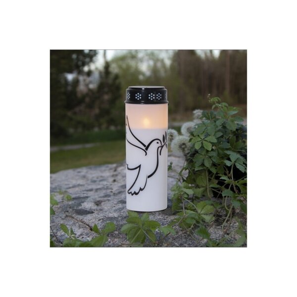 LED Grablicht Dove Weiß – Friedvolle Taube, Timer, IP44, Außenbereich