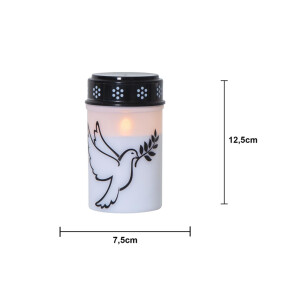 LED Grablicht Dove Weiß – Taubenmotiv, Timer, IP44, Außenbereich