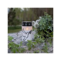 LED Grablicht Dove Weiß – Taubenmotiv, Timer, IP44, Außenbereich