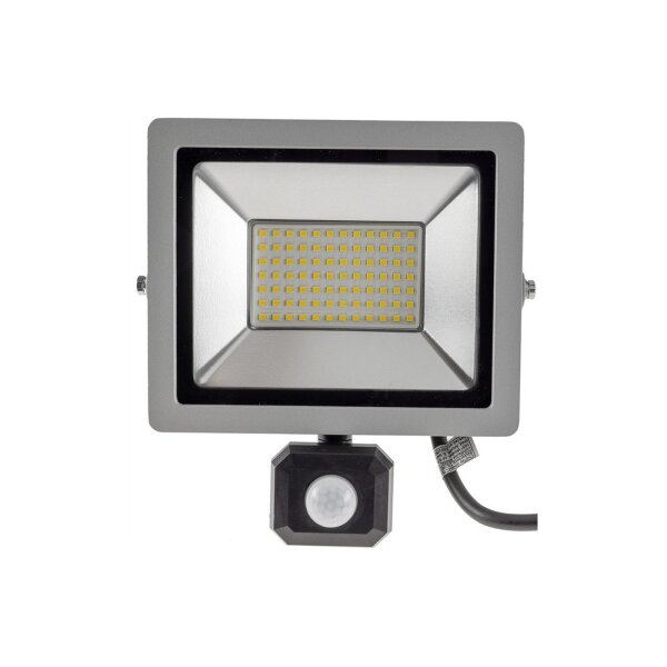 LED Fluter SlimLine CTF-SLT50 PIR – 50W, 5220?Lumen, IP65, 4000K, PIR-Bewegungsmelder, 230V