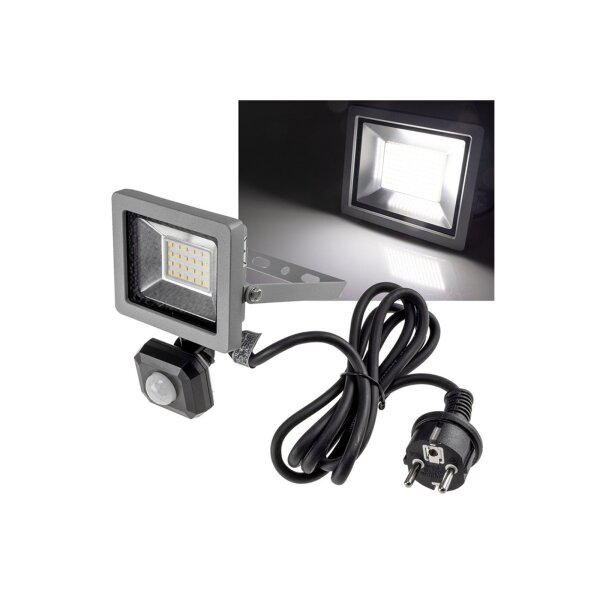 LED Fluter SlimLine CTF-SLT10 PIR – 10W, 923?Lumen, IP65, 4000K, Bewegungsmelder, 230V