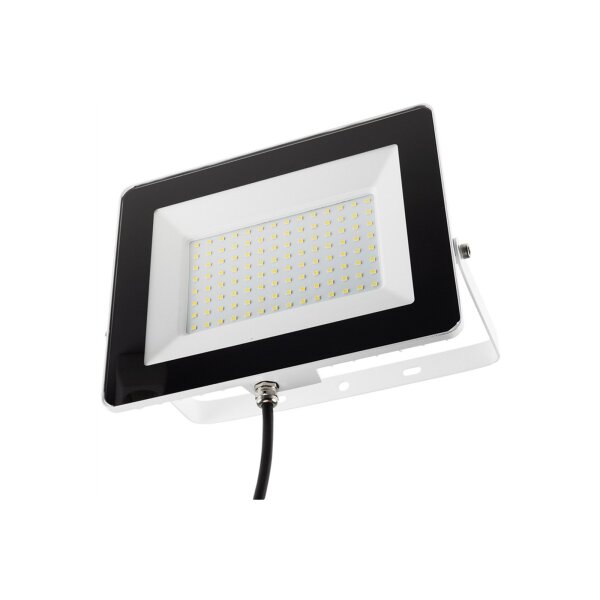 LED Fluter CTF-SLW 98 – 100W, 7670?Lumen, IP65, 4000K neutralweiß, weißes Gehäuse, 230V