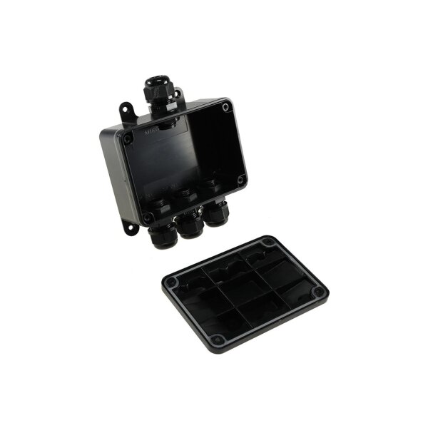 Abzweigdose IP68 Wasserdicht Kabelverbinder Box für Aussen Verbindungsdose Erdkabel Schwarz elektrischer Außen-Verteilerdose 5mm-10mm Schwarz