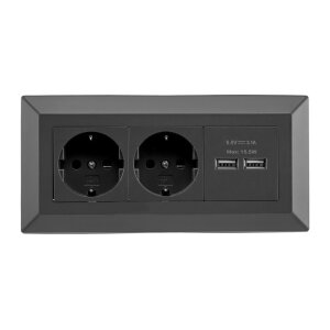 ChiliTec Aufbau-Steckdose mit 2 Schutzkontakt-Steckdosen...