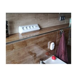 ChiliTec 4-fach Aufbau Ecksteckdose Steckdosenblock mit 2x USB I 90° Winkel für Aufbau & Eck-Montage I 230V Steckdose für Küche Arbeitsplatte Werkstatt 230V I Weiß