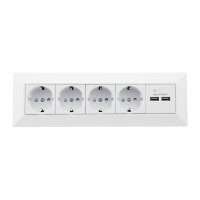 ChiliTec 4-fach Aufbau Ecksteckdose Steckdosenblock mit 2x USB I 90° Winkel für Aufbau & Eck-Montage I 230V Steckdose für Küche Arbeitsplatte Werkstatt 230V I Weiß
