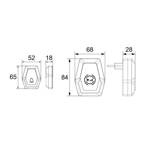 Funk-Klingel-Set "Pilota Porta" Klingeltaster + 230V-Empfänger Klingel