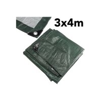 Allzweck Gewebeplane mit Ösen 3x4m reißfest, 120g/m², dunkelgrün