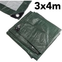 Allzweck Gewebeplane mit Ösen 3x4m reißfest, 120g/m², dunkelgrün