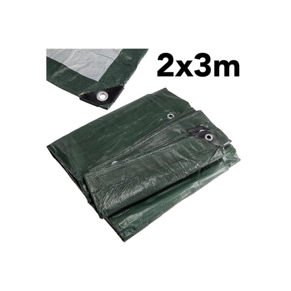 Allzweck Gewebeplane mit Ösen 2x3m reißfest, 120g/m², dunkelgrün