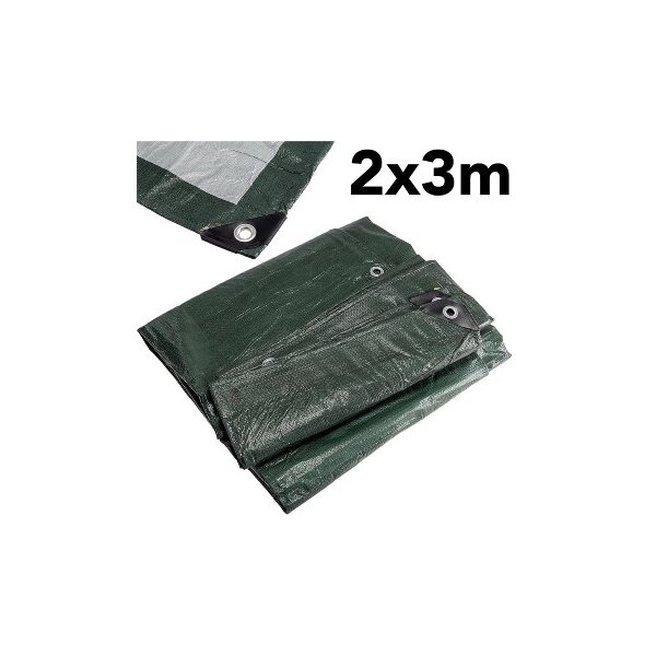 Allzweck Gewebeplane mit Ösen 2x3m reißfest, 120g/m², dunkelgrün