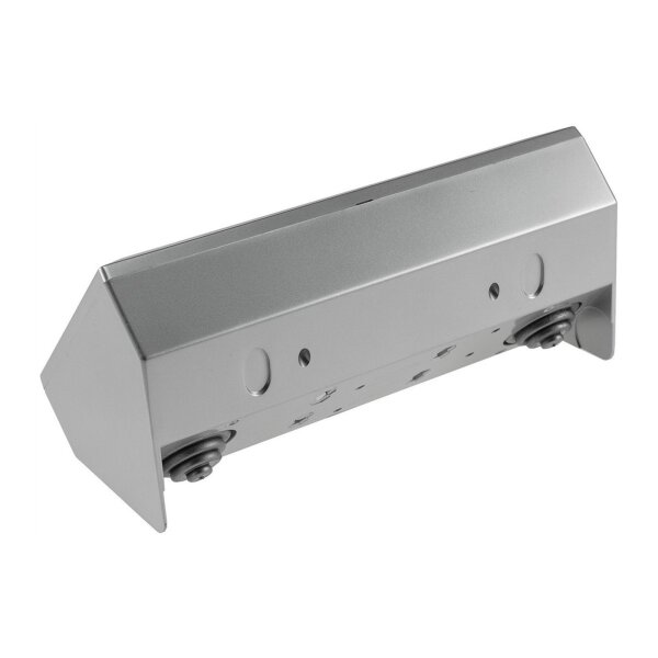 2-fach Steckdosenblock, USB-A+C, silber 250V~/ 16A, Aufbaumontage, USB 3,1A, PD