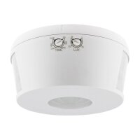 Bewegungsmelder Aufputz Decke 3 Sensoren 360° 15Meter Reichweite Ø 100x50mm PIR Sensor für Rundum Detektion Weiß