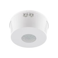 Bewegungsmelder Aufputz Decke 3 Sensoren 360° 15Meter Reichweite Ø 100x50mm PIR Sensor für Rundum Detektion Weiß