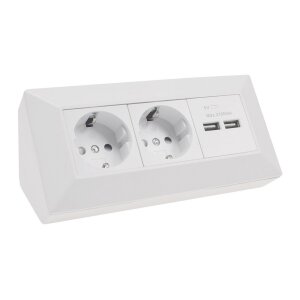 ChiliTec Steckdosenblock Unterbausteckdose 2-fach + 2x...