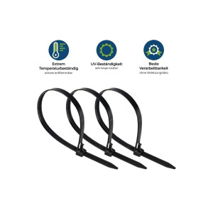 HPER® Kabelbinder – wiederverwendbar, 4-Zahn-Design, extrem belastbar 200x48mm