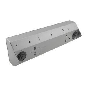 ChiliTec Ecksteckdose Küchensteckdose mit USB Doppelsteckdose 4x Steckdosen 2x USB I 90° Winkel I 230V Aufbau & Eck-Montage für Arbeitsplatte Küche I Silber Grau