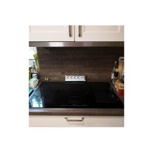 ChiliTec Ecksteckdose Küchensteckdose mit USB Doppelsteckdose 4x Steckdosen 2x USB I 90° Winkel I 230V Aufbau & Eck-Montage für Arbeitsplatte Küche I Silber Grau