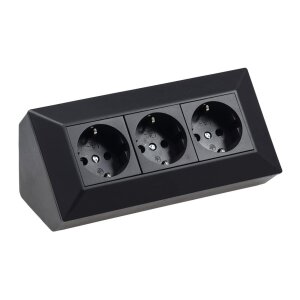 ChiliTec Steckdosenblock 3-fach 230V 45° Winkel Eck...