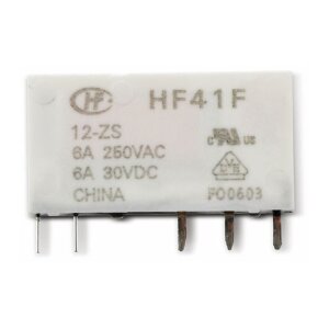 Hongfa Relais HF41F 12 ZST – 1 Wechsler, 6A, 250V...