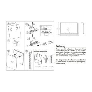 LED Spiegel "Espelho Q70" 70x50cm 230V, 23W,...