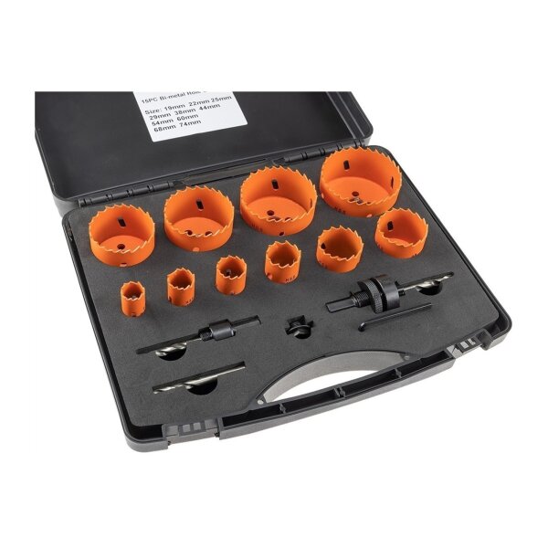 Lochsägen Set "Profi" 15-teilig 19-74mm, inkl. Transportkoffer