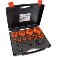 Lochsägen Set "Profi" 15-teilig 19-74mm, inkl. Transportkoffer