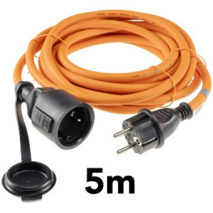 Verlängerungskabel 5m, IP44, Orange H07RN-F 3G1,5 , Stecker / Kupplung